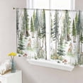 thumbnail image 4 of Sheer Curtains 54 Inches Long 2 Panels, Watercolor Animals Bears Deer Foxes Rod Pocket Curtain Voile Draperies, Rabbits Trees Light Filtering Window Treatment for Living Room Kitchen Bedroom, 4 of 8