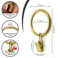 thumbnail image 4 of 30 Pack Curtain Rings with Clips, Heavy Duty Drapery Clip,Tension Rods Hooks, Polish Gold Curtain Hooks Hangers, 4 of 7