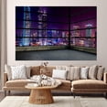 thumbnail image 2 of Idea4wall 3pcs 3D Cityscape Light Night Scene Stick Wallpaper Removable Wall Murals Large Wall Stickers for Home Decoration, 48"x72", 2 of 5