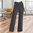 thumbnail image 1 of Birdeem Women Fashion Solid Color High Waisted Pocket Vent Fitting Full Length Pants, 1 of 1