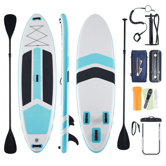 LIFERECORD Inflatable Stand Up Paddle Board 10.5ft with SUP Accessories, 2-in-1 Aluminum Paddle, Wide Stable Design Non-Slip Deck, Ultra Portable iSUP with Backpack for Adults Youth Beginners