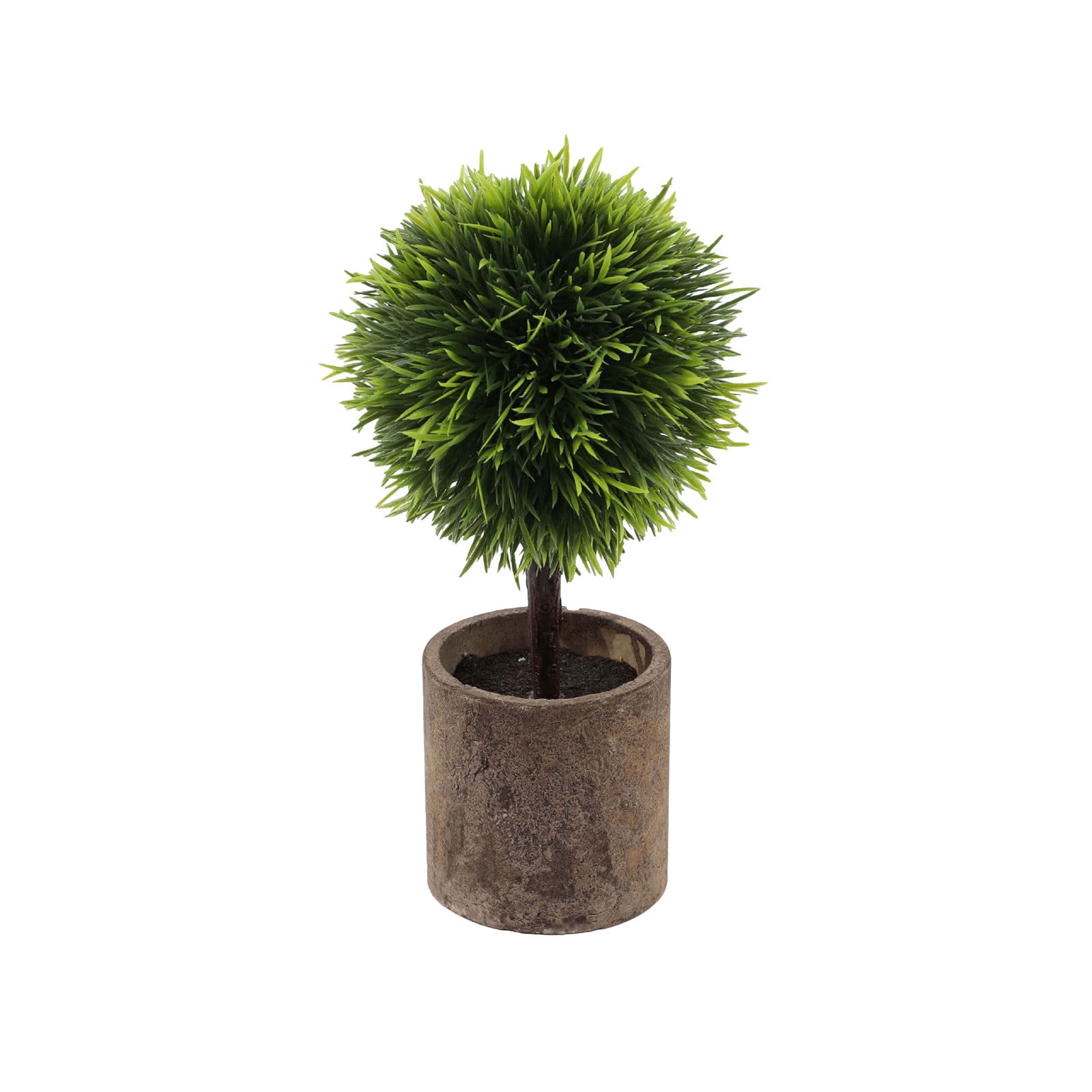 RuiJiao Artificial Green Grass Ball Potted, Fake Shrubs Ball Plant Decoration, Faux Small Boxwood Topiary, Home Office Desk Table Room
