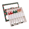 thumbnail image 2 of Juego de 6 cucharas y tenedores navideños creativos para bodas y fiestas navideñas verde 6D, 2 of 8