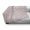 thumbnail image 3 of Flower Soft Flannel Fleece Throw Blanket, Rose Silhouettes Pattern Floral Simplicity Abstract English Garden Print, Cozy Plush for Indoor and Outdoor Use, 50" x 70", Rose White, by Ambesonne, 3 of 6