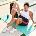 thumbnail image 5 of Two piece workout sets for women, 2 piece Gym Sets Tank Top Shelf Sports Bra And Matching Biker Shorts Running Work Out Yoga (Black Night/Poppy Pink/White Light) X-Large, 5 of 5