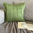 thumbnail image 2 of Decorative Green Pillow Case&nbsp;Cover, 22x22 inch (55x55 cm) Suede Cushion Cover, Pillow Covers with Pintucks & Textured, Solid Color Patterned, Modern Style Pillowcase - Green Love Tune, 2 of 11