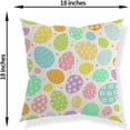 thumbnail image 6 of Easter Pillow Covers 18x18 Set of 2, Easter Colorful Egg Throw Pillows Outdoor Spring Farmhouse Pillow Case Easter Decorations for Home Couch Sofa, 6 of 6