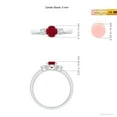 thumbnail image 6 of ANGARA Natural Classic Ruby and Diamond Three Stone Engagement Ring in 14K White Gold for Women (Size-5mm) | July Birthstone, Birthday, Anniversary, Jewelry Gift for Women | Natural Ruby Ring, 6 of 10