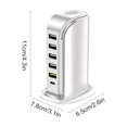 thumbnail image 3 of CUITING Multi-interface Charger Docking Station - Six USB Ports  40W Fast Charging  Smart Charger with Overvoltage and Overcurrent Protection  Suitable for Various Devices, 3 of 6