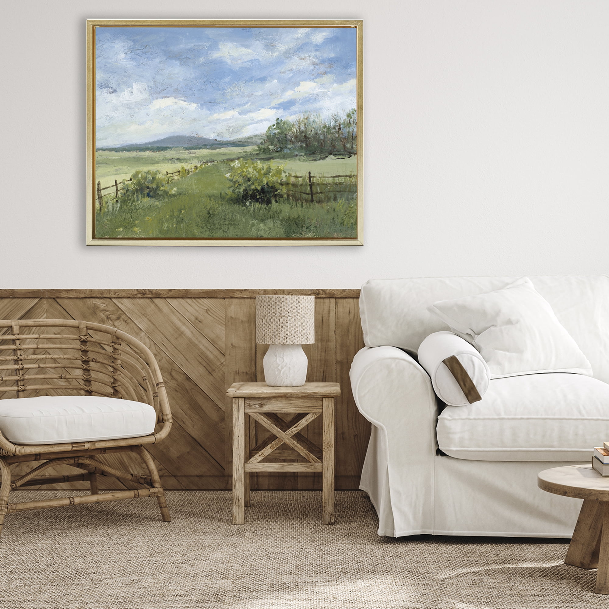 Stupell Industries Thank You Nature Landscape Gold Framed Floater Canvas Wall Art, design by Lanie Loreth
