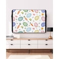 thumbnail image 3 of Outdoor TV Cover 60 to 65 Inch Weatherproof, Floral Easter Waterproof TV Screen Protector for Outside Decor with Zipper and Pocket 58"L x 37"H , Colorful Easter Eggs Carrots Pattern White, 3 of 7
