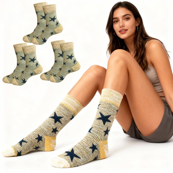 Men’s Boot Crew Socks, 3 Pairs – Thick Cushioned Work Boot Socks, Durable Outdoor Hiking & Everyday Wear