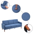 thumbnail image 3 of 3 Seater Sofa, 71.3" Modern Linen Fabric Tufted Upholstered Accent Sofa with Arms and Solid Wood Leg 3-Seater Sofa with Curved High Backrest and 5.5 Inches Seat Cushion for Living Room, Navy Blue, 3 of 7