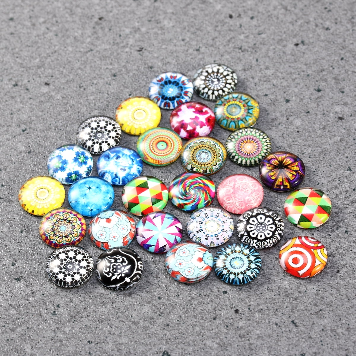 200pcs 12mm Mixed Round Mosaic Tiles for Crafts Glass Mosaic for Jewelry Making 