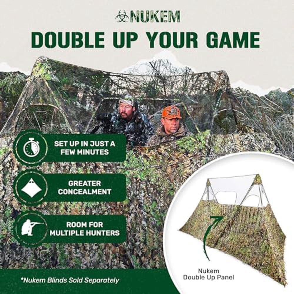 Nukem Grab & Go Hunting Ground Blind Double Up System - Mossy Oak Obsession 3D Leafy - Lightweight & Portable - Provides Maximum Concealment (Regular)
