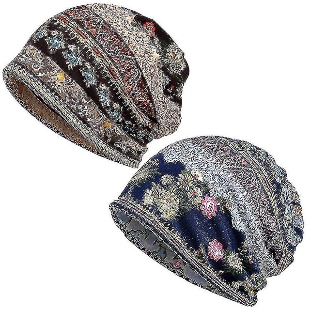 Bonnet Ample Bonnet Chimio Chapeau Snood Ample Couvre-Chef Cancer pour Femmes, 2 Pcs