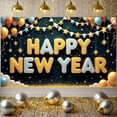 thumbnail image 5 of Glitter Design Happy New Year Banner Gold Silver New Year Banner Star Decoration Balloon Decor Celebration Banner for New Year Party Holiday Celebration Indoor Decoration, 5 of 9