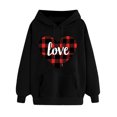 thumbnail image 3 of VBTAPA Valentine's Day Hoodie for Women Cute Heart Print Hooded Sweatshirts Long Sleeve Drawstring Pullover Tops Fleece Hooded Jumper for Lover Girlfriend Black XXL, 3 of 6