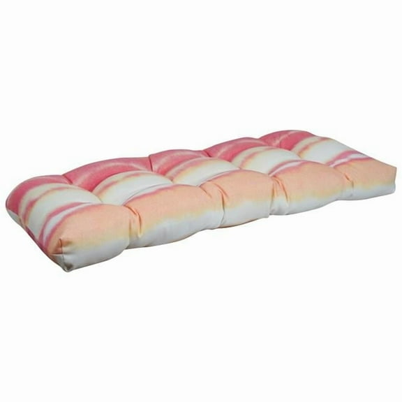 Blazing Needles Outdoor Rounded Back Loveseat Cushion, 42" x 19", Willsboro Sunrise