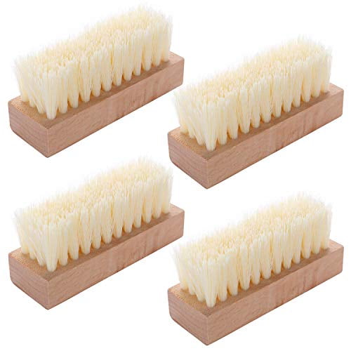 4 Pieces NonSlip Wooden Hand Nail Scrub Brush for Toes and Nails