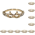 thumbnail image 2 of Qarigey Anillo de diamantes de imitación Accesorio de moda Anillos de lazo Regalo de aniversario Dorado Dorado 10piezas Qarigey CBP015409, 2 of 4