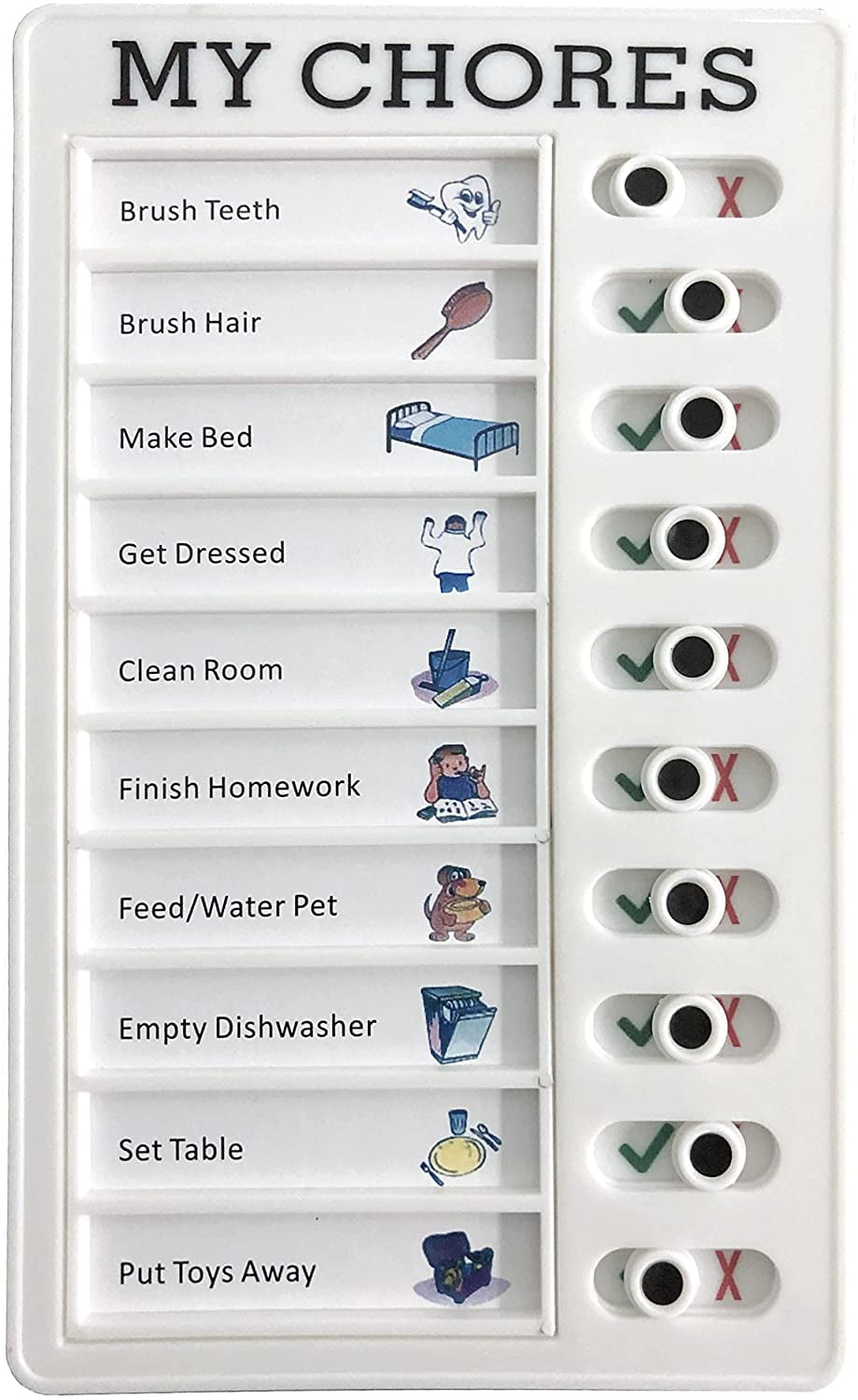 RV Checklist Board to Do List Boards Plastic Chore Chart Memo Checklist  Boards with Slider Portable Daily Affairs Checklist Detachable Schedule