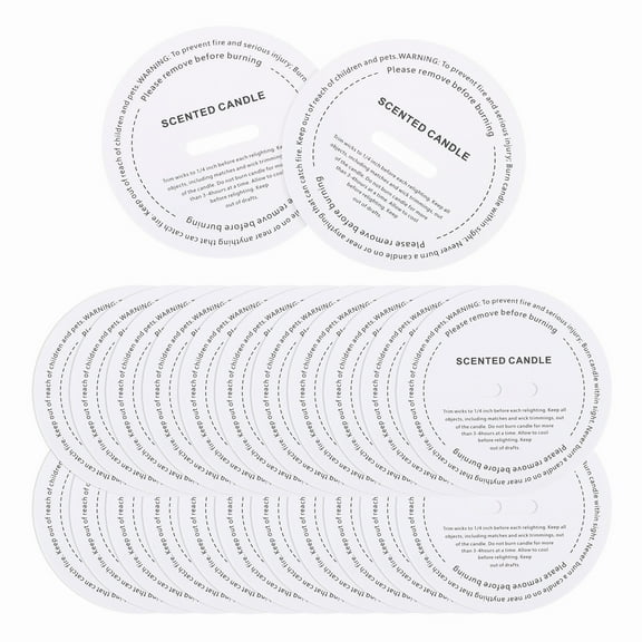 Uxcell 60 Pcs Candle Dust Covers, 7cm/2.8" Round Printed White Candles Drip Protectors Lid Accessories for Craft Fragrance Making Jars Boxes Packaging, White