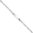 thumbnail image 2 of 14K White Gold Wg Medical Soft Diamond Shape Red Enamel Figaro Link Id Bracelet (8 X 9) Made In United States xm590fcw-8, 2 of 5