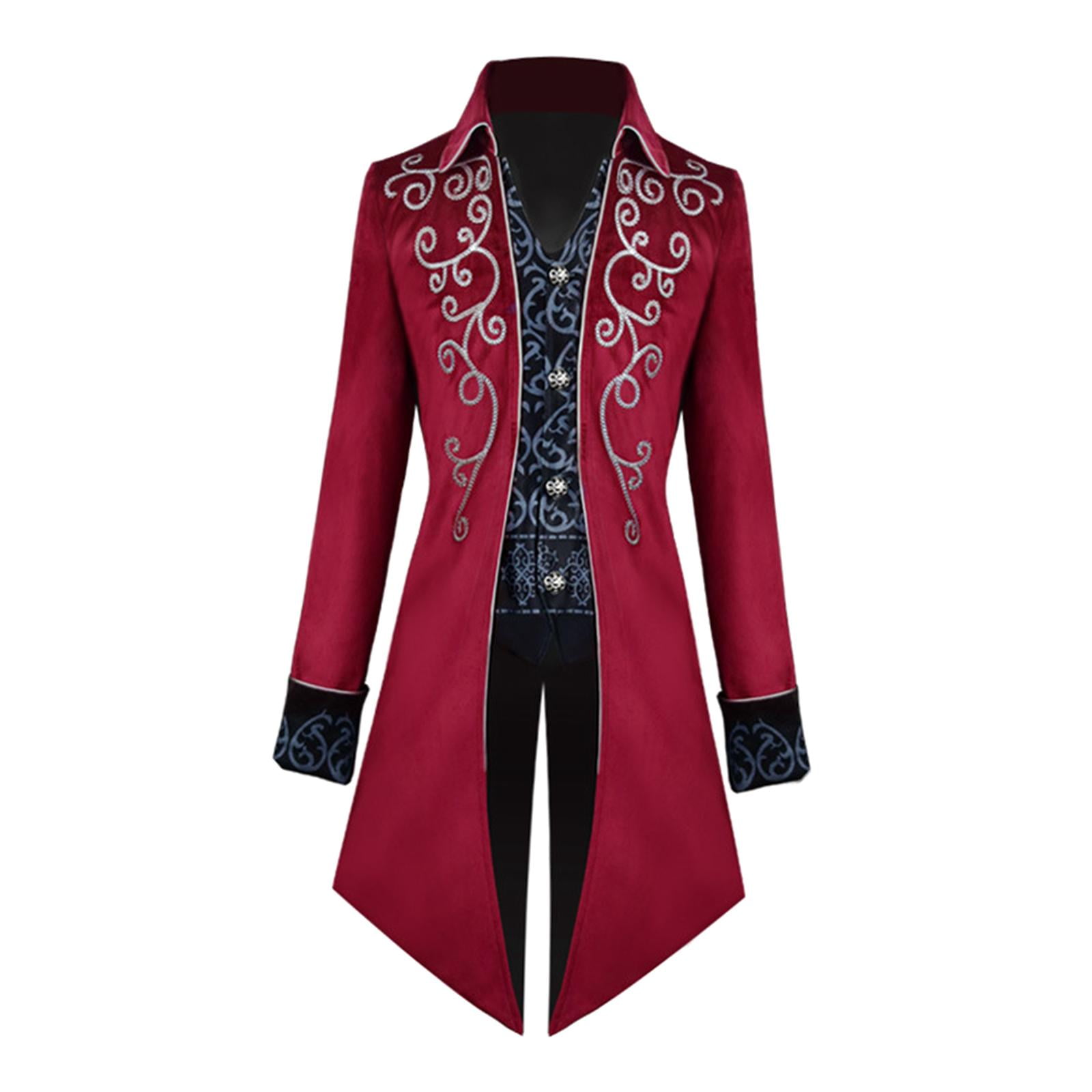 Men's Gothic Jacket Tailcoat Cosplay Costume Medieval Party Steampunk Long Coat