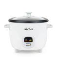 thumbnail image 1 of Aroma Rice Cooker, 3-Cup (Uncooked) / 6-Cup (Cooked), Small Rice Cooker, Oatmeal Cooker, Soup Maker, Auto Keep Warm, 1.5 Qt, White, Arc-393Ng, 1 of 7