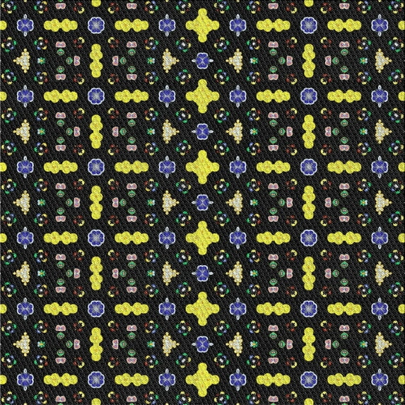 Ahgly Company Indoor Square Patterned Black Novelty Area Rugs, 4' Square