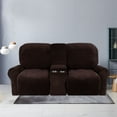 thumbnail image 1 of Housse de Causeuse Inclinable 2024 avec Housse pour Console Centrale, Housse Extensible en Velours 8 Pcs pour Canapé Inclinable 2 Places, Bleu Paon, 1 of 10