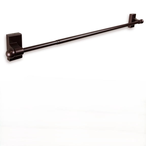 Contemporary Home Living Self Adhesive or Wall Mounted Curtain Rod - 16" - Brown