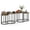 Rustic Brown, variant on Set of 3 Nesting Coffee Table with Metal Frame, Center Table End Tables for Apartment Home Office, Rustic Brown
