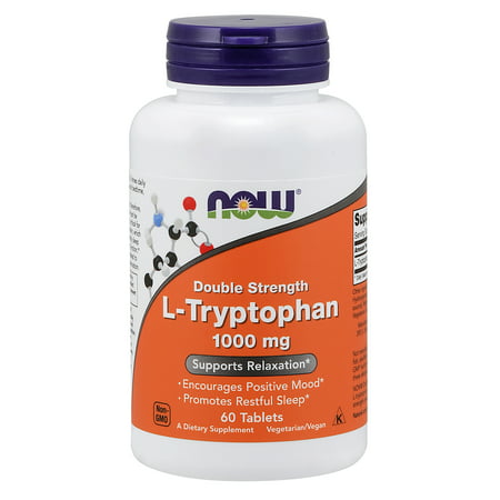 NOW Supplements, L-Tryptophan, Double Strength 1000 mg, 60