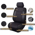 thumbnail image 2 of Flying Banner car seat Covers Quality Carbon Fiber Air Mesh Fabric Sport Low High Back Bucket Back Pocket Arm Rest (2 Fronts - Low Bucket, Black), 2 of 8