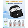 thumbnail image 2 of Funda de silicona para AirPods 4 Toyuma Cute Kawaii con dibujos animados, color negro, 2 of 6