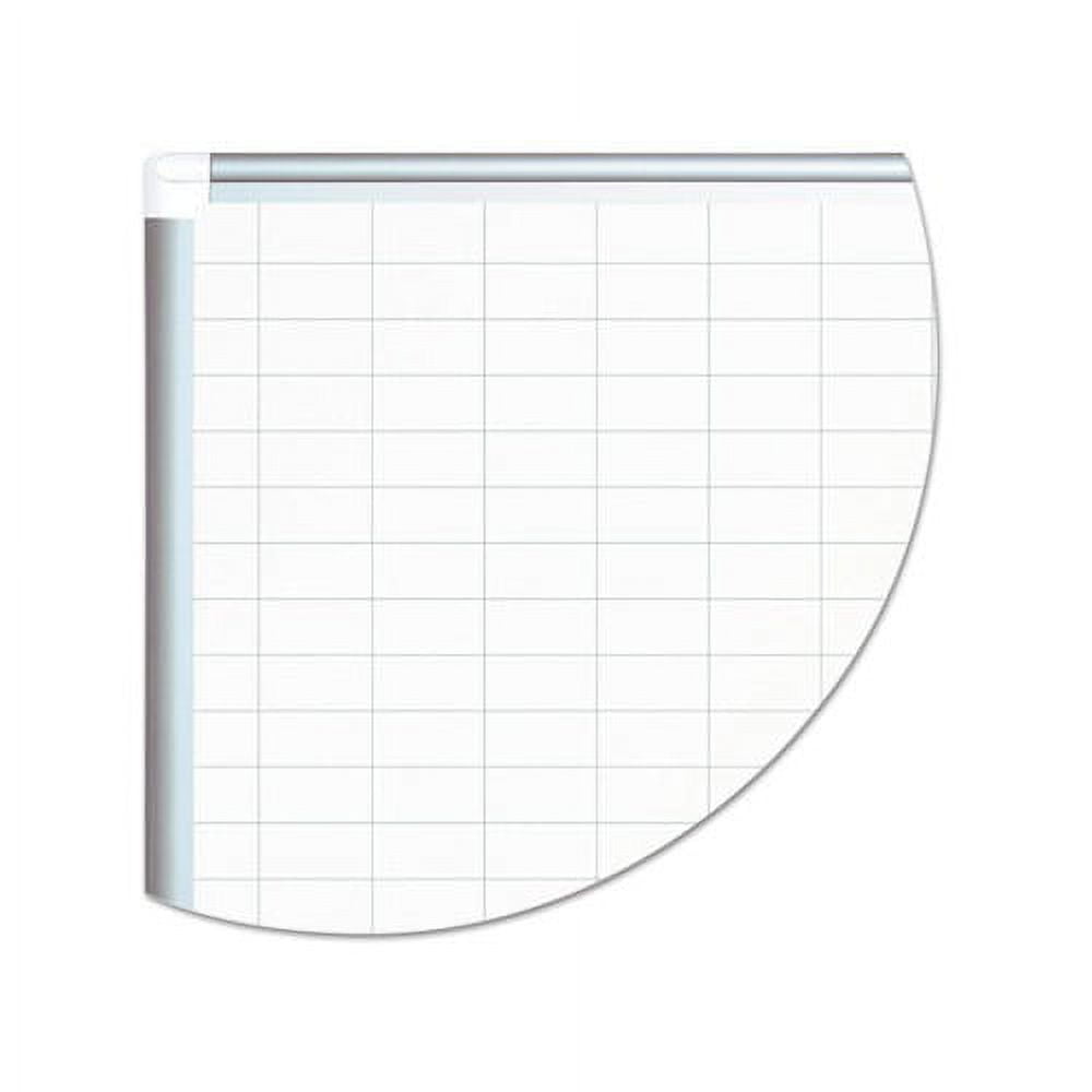 MasterVision MA0392830A 1 in. x 2 in. Grid 36 in. x 24 in. Aluminum Lacquered Steel Magnetic Dry Erase Planning Board with Accessories - White/Silver