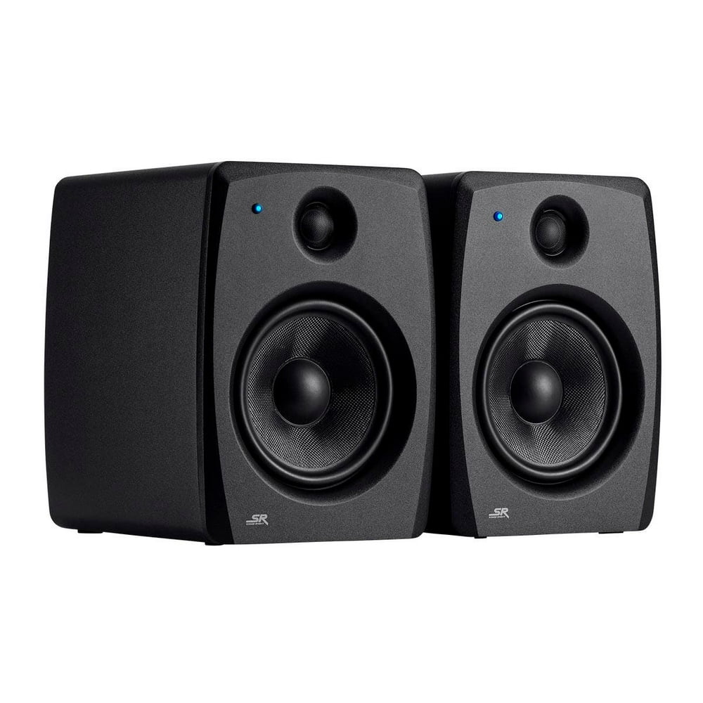 Monoprice SV28 8in Powered Studio Monitors (Pair) Bi-Amplified Design ...