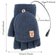 thumbnail image 3 of Oliegs Boxbollen Heating With USB Connection Thermal Wear For Cold Weather Half Finger Flip Design Thick Crystal Velvet For Insulation Versatile Heated Hand Gear For Outdoors Walking, 3 of 4