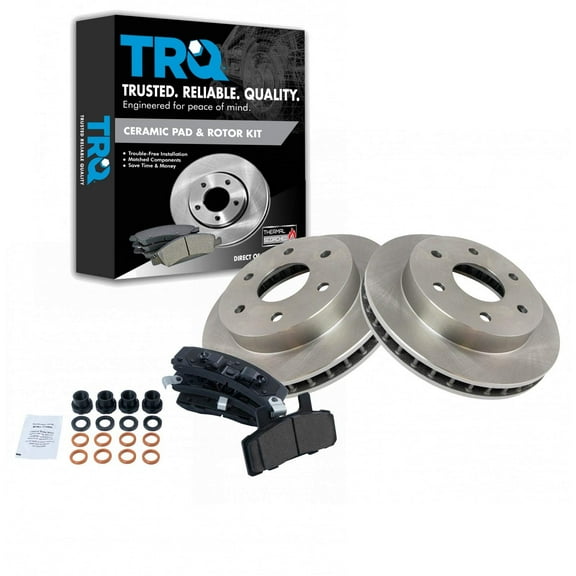 TRQ Front Disc Ceramic Brake Pads & Rotors Kit Fits Select Chevy GMC Pickup Truck