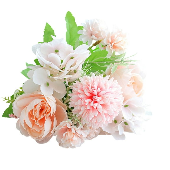 DefiDgd Fake Flower Bouquets Home Decoration,Silk Flowers Home Office and Desktop Decor for Kitchen and Bedroom Maintenance Greenery(Pink)