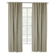 thumbnail image 2 of Thermalogic Galati Room Darkening Elegantly Blocking Most Light Dual Header Curtain Panel 52" x 95" Linen, 2 of 5