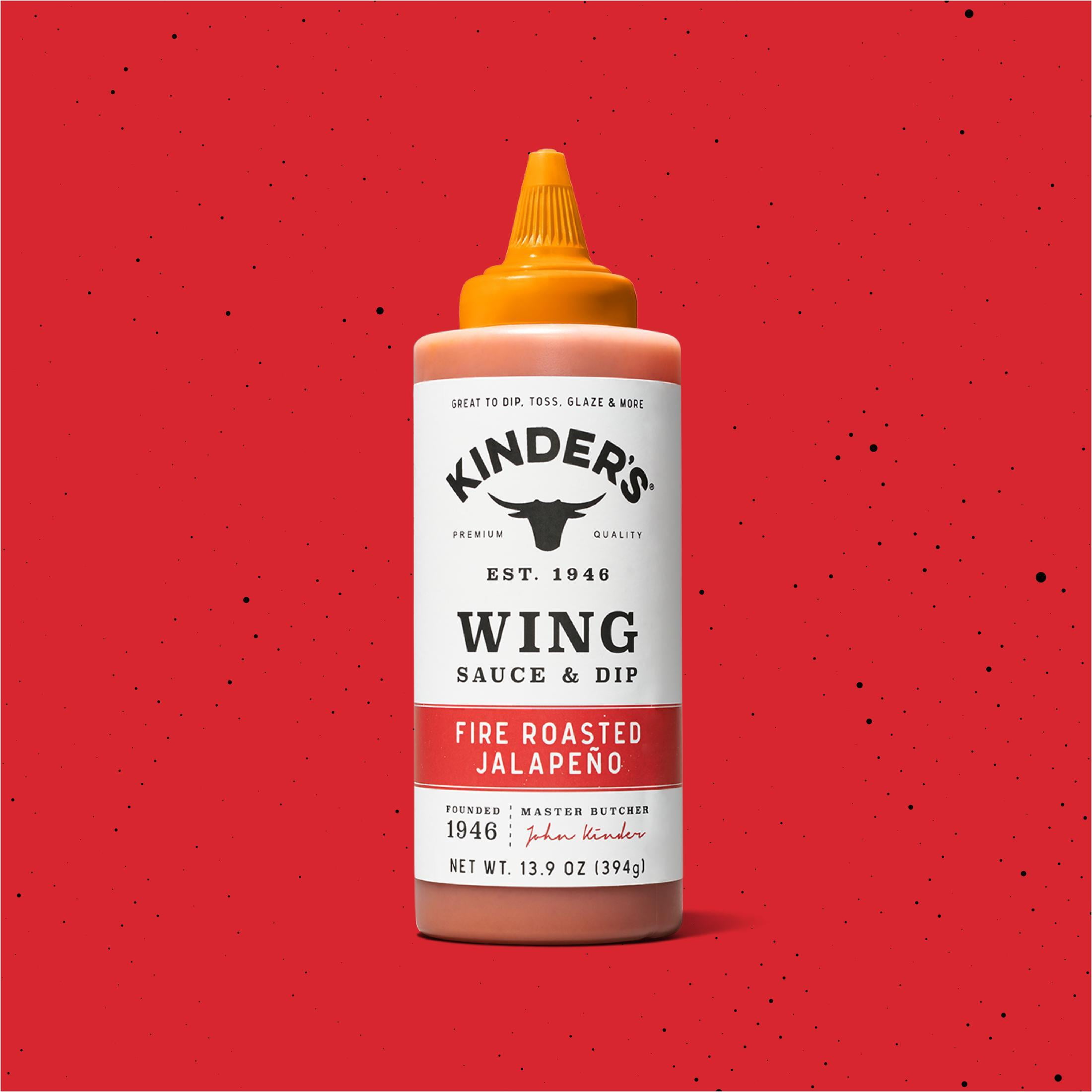 Kinder's Fire Roasted Jalapeno Wing Sauce and Dip, 13.9 oz