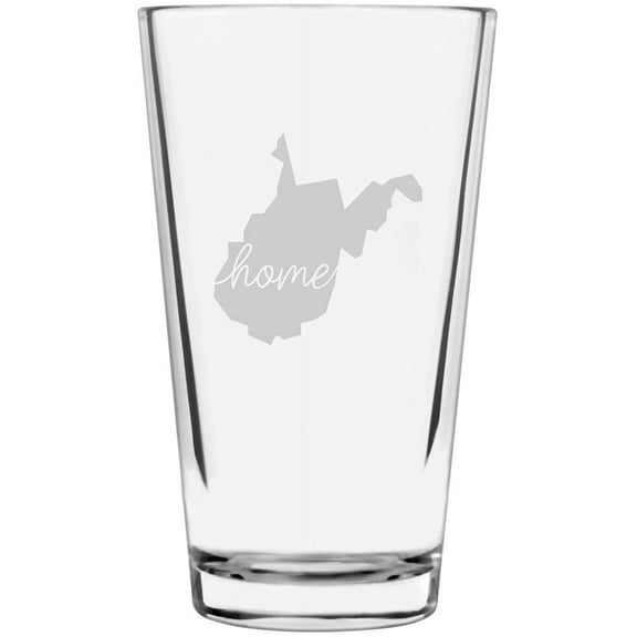 West Virginia Home States Etched 16oz Libbey Pint Glass