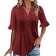 thumbnail image 3 of Tops para mujer,Blusa de lentejuelas para mujer, manga corta, cuello en V, poliéster, corte holgado, informal, sopatenor, 3 of 9