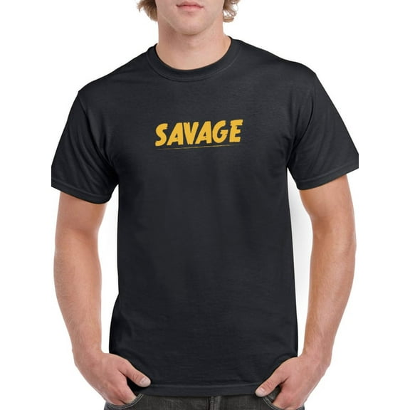 Savage Word Streetwear Men Black T-Shirt, Male Small