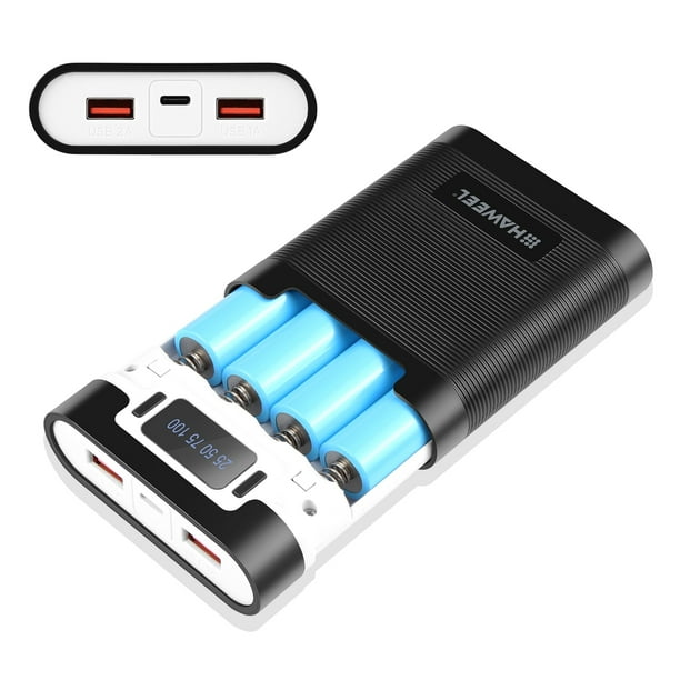 Caja de batería externa 18650 con salida USB para armar uno mismo