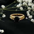 thumbnail image 5 of Rosec Jewels Natural Black Spinel Solitaire Engagement Ring with Diamond - 8 mm - Celtic Knot Ring - AAA Quality - With Jewelry Box, 10K Yellow Gold, US 8.00, 5 of 8