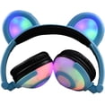 thumbnail image 2 of WYJ Kids Headphones Bear Ear-Inspired USB Rechargeable LED Backlight,Wired On/Over Ear Gaming Headsets 85dB Volume Limited for Girls,Boys,Compatible for Tablet,Phone,PC (Blue)-0614, 2 of 6